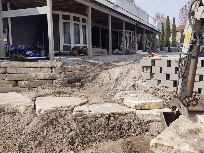 Drainage and French drains job in the Longfellow neighborhood of Iowa City