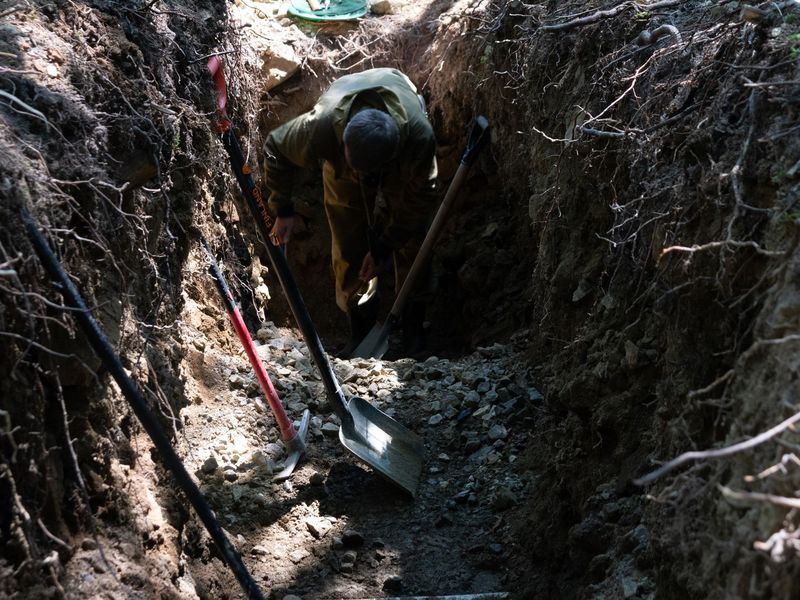 Drainage and French drains job near West Liberty, IA